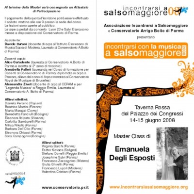 Salsomaggiore, 06/2008. Emanuela Degli Esposti's Master class.